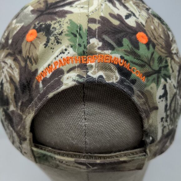 Otto Men's Strapback Hat Green Camo OSFM Panther Premium Embroidered Logo - Picture 8 of 12